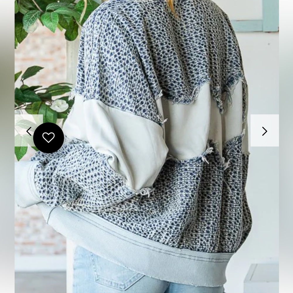 Oli & Hali Washed Fabric Mixed Pullover - Picture 4 of 4